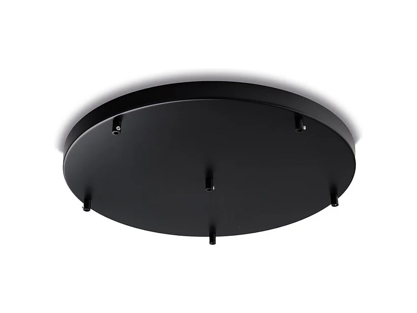 Rosace Rosace multicâbles en fer laqué noir diamètre 50 avec 6 trous H.3 d.50 BL290-PL6-DM50-NR