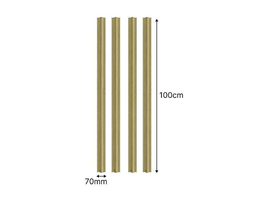 NORDLINGER PRO Lot de 4 Moulures droite large 70mm x 100cm