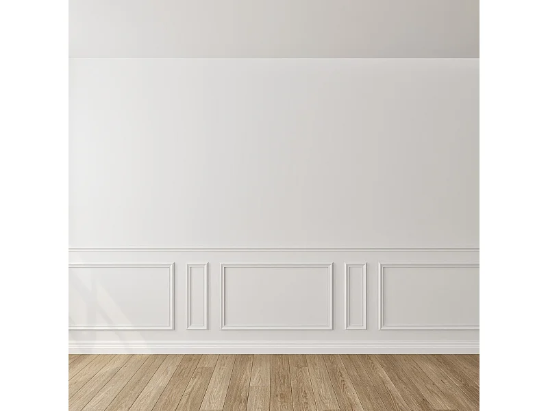 Kit moulure décor 2 - 370 à 400cm - Moulure murale bois 100%FSC pour soubassement