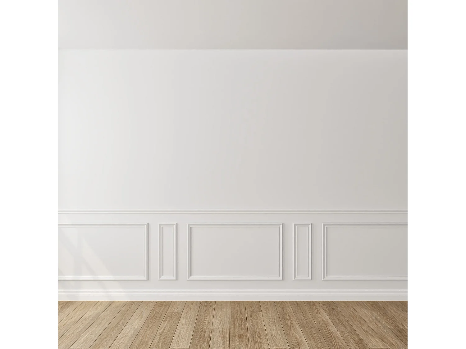 Kit moulure décor 2 - 370 à 400cm - Moulure murale bois 100%FSC pour soubassement