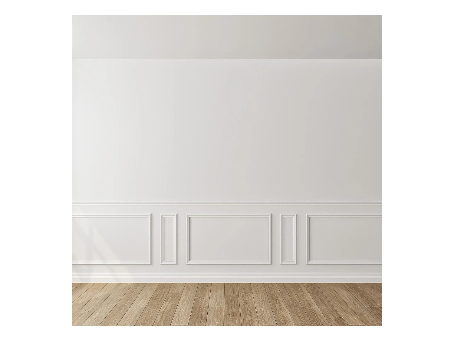 Kit moulure décor 2 - 370 à 400cm - Moulure murale bois 100%FSC pour soubassement
