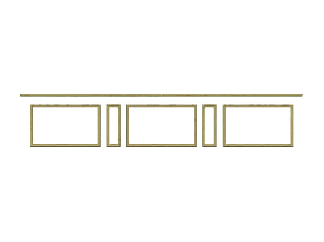 Kit moulure décor 2 - 370 à 400cm - Moulure murale bois 100%FSC pour soubassement