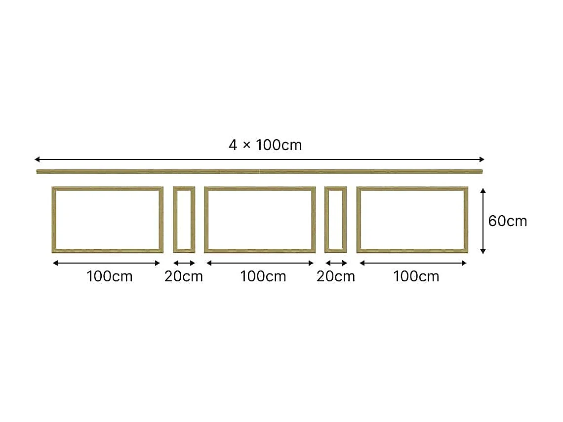 Kit moulure décor 2 - 370 à 400cm - Moulure murale bois 100%FSC pour soubassement