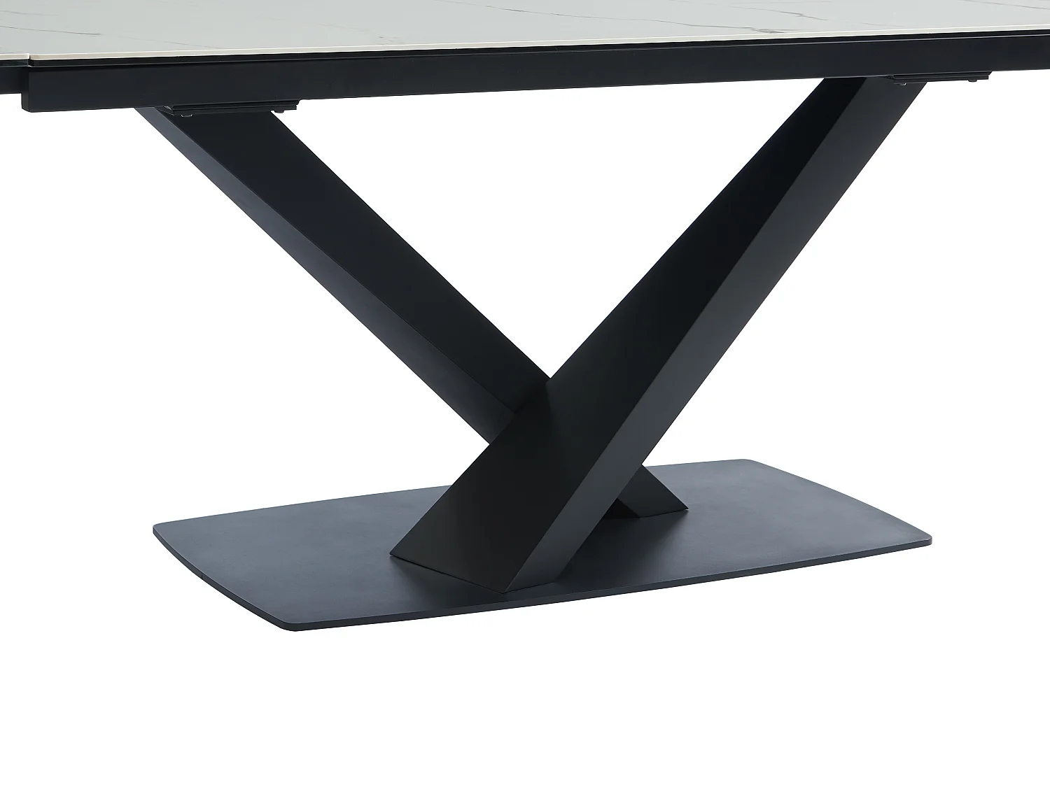 MALATA bord + 4 HEKA stolar - Vit och beige marmoreffekt