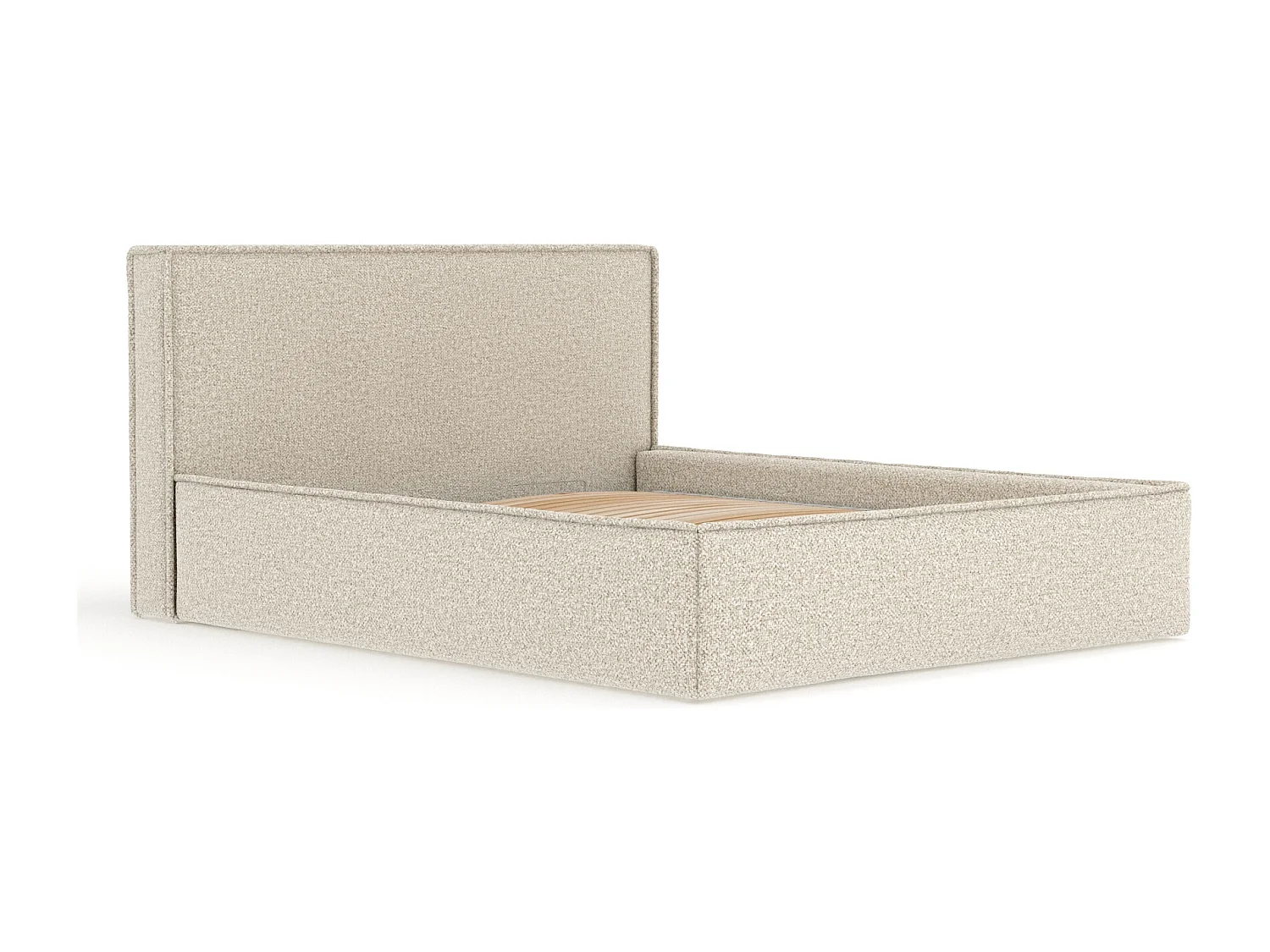 Polsterbett Lounge - 160 x 200 cm - Samtstoff - beige