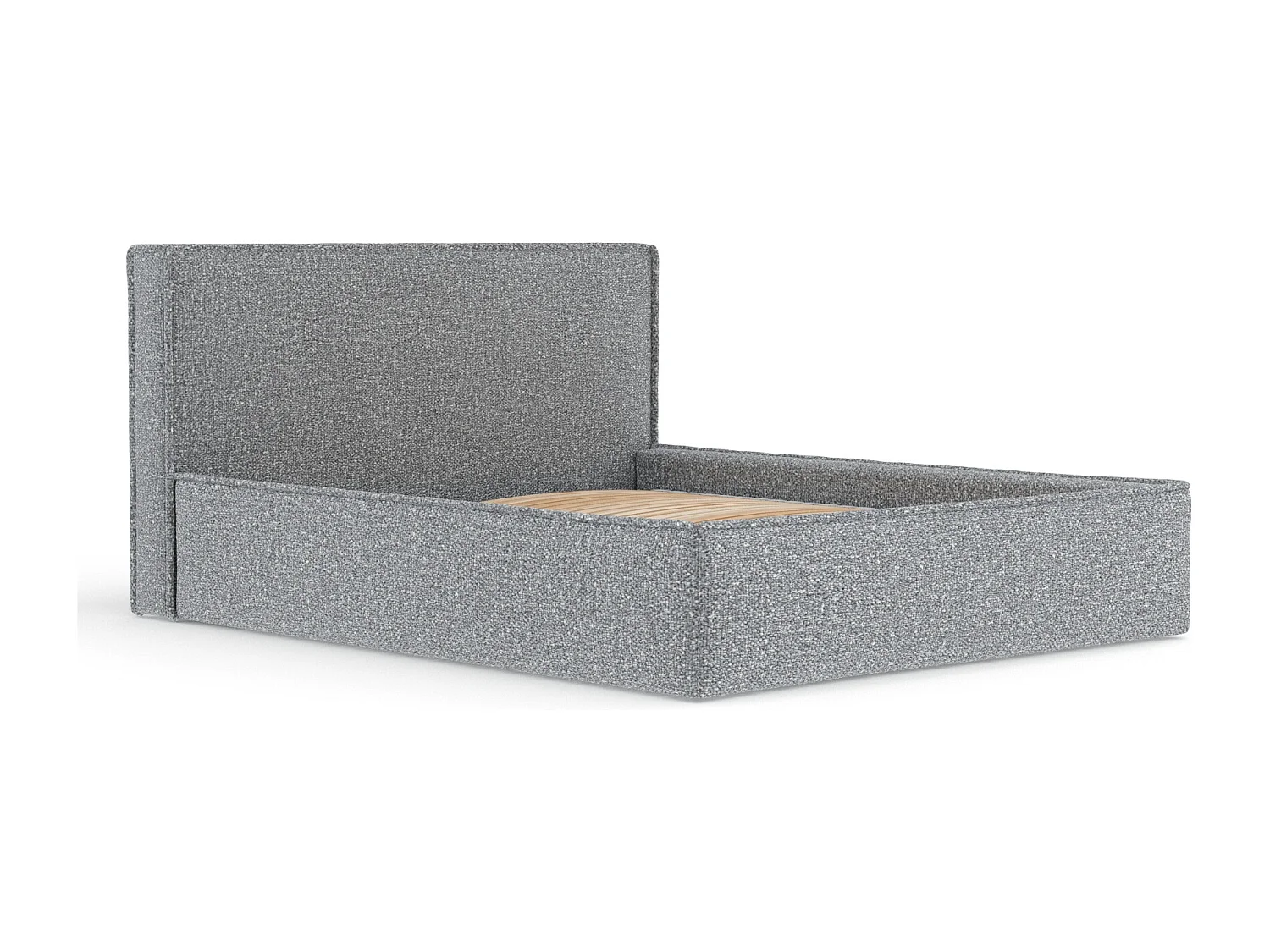 Polsterbett Lounge - 160 x 200 cm - Samtstoff - grau