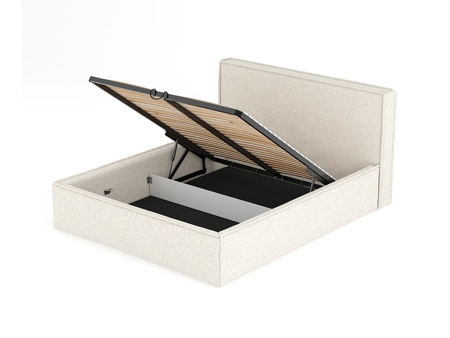 Polsterbett Lounge - 160 x 200 cm - Samtstoff - creme