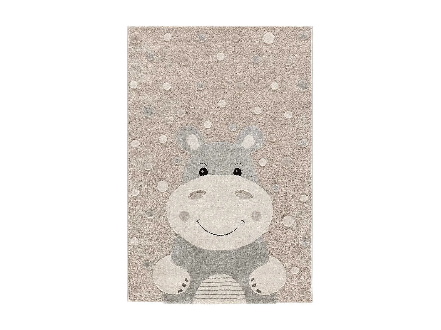 Tapis intérieur - enfant hippopotame  - pierre - 120 x 170 cm - CLOWN