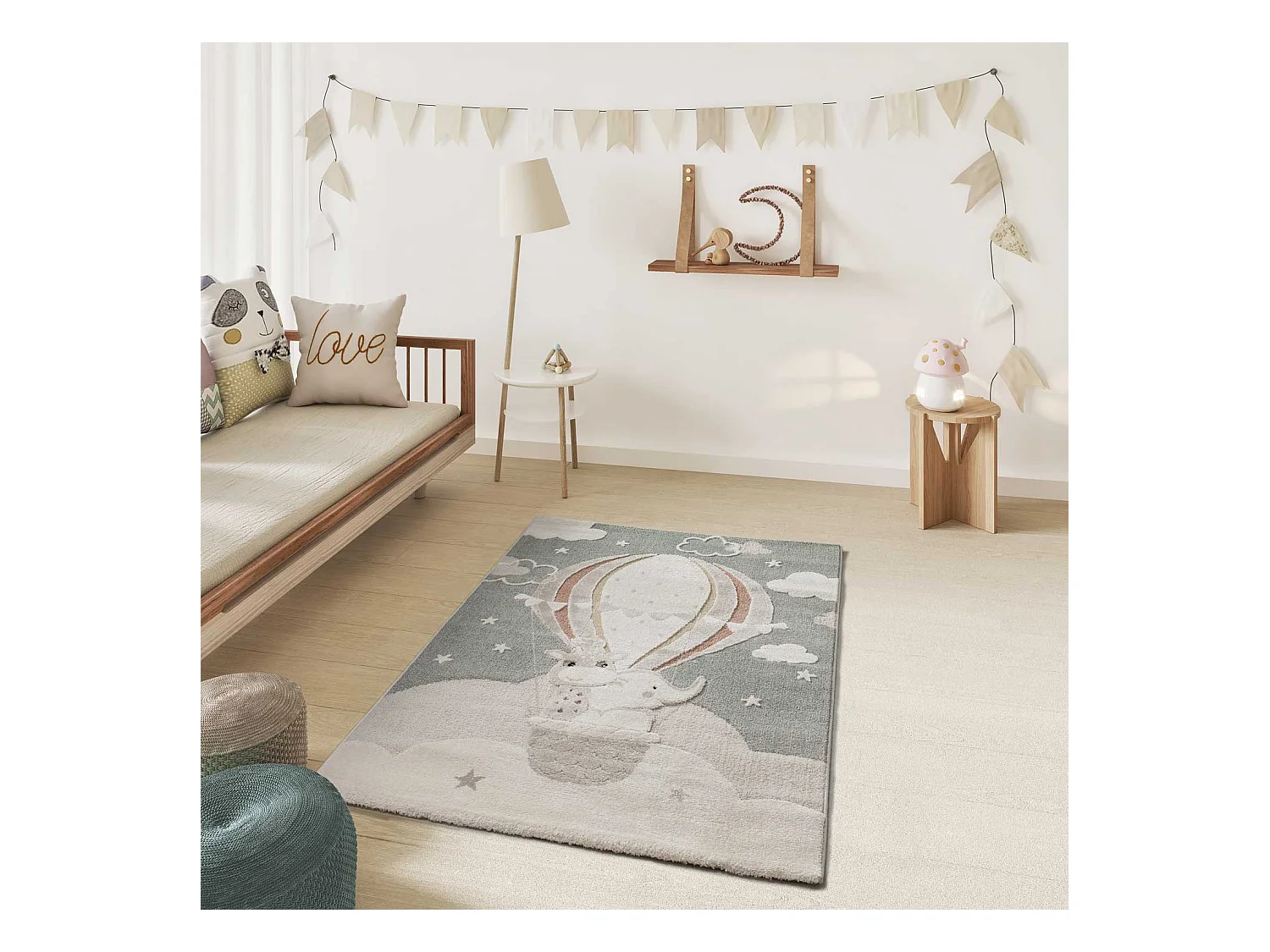 Kindertapijt - dieren - groen - 120x170 cm - CLOWN