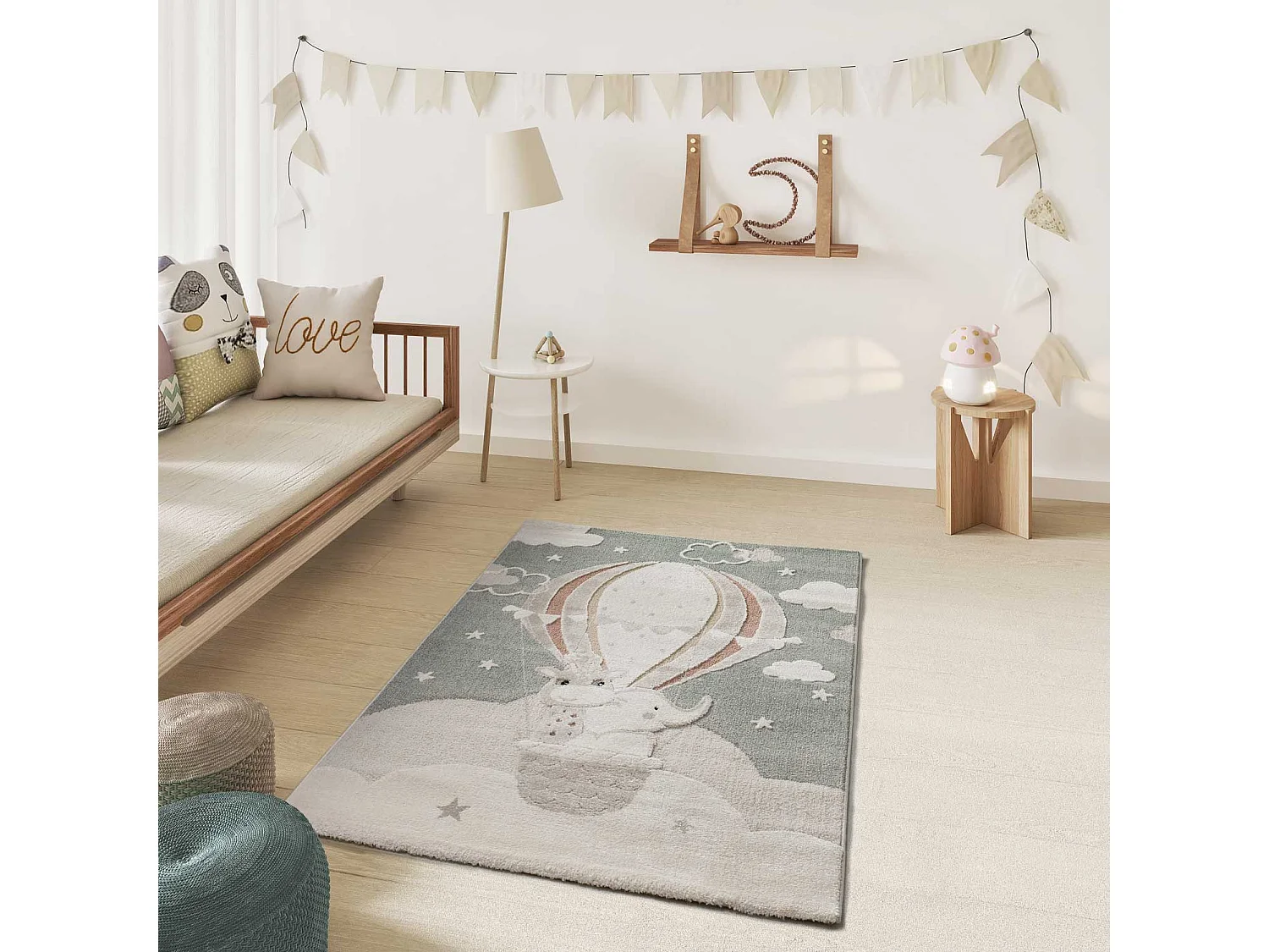 Kindertapijt - dieren - groen - 120x170 cm - CLOWN