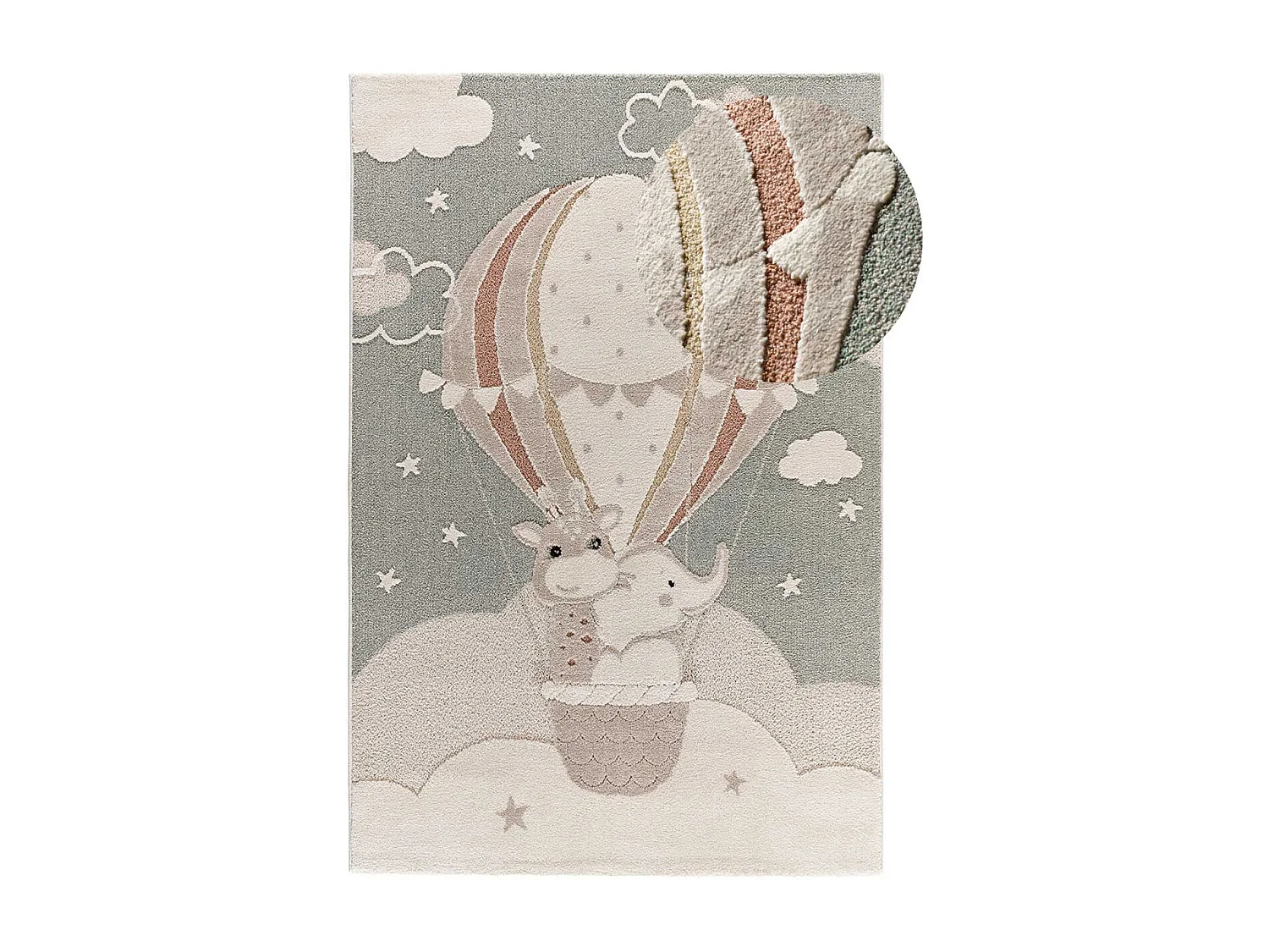 Kindertapijt - dieren - groen - 120x170 cm - CLOWN