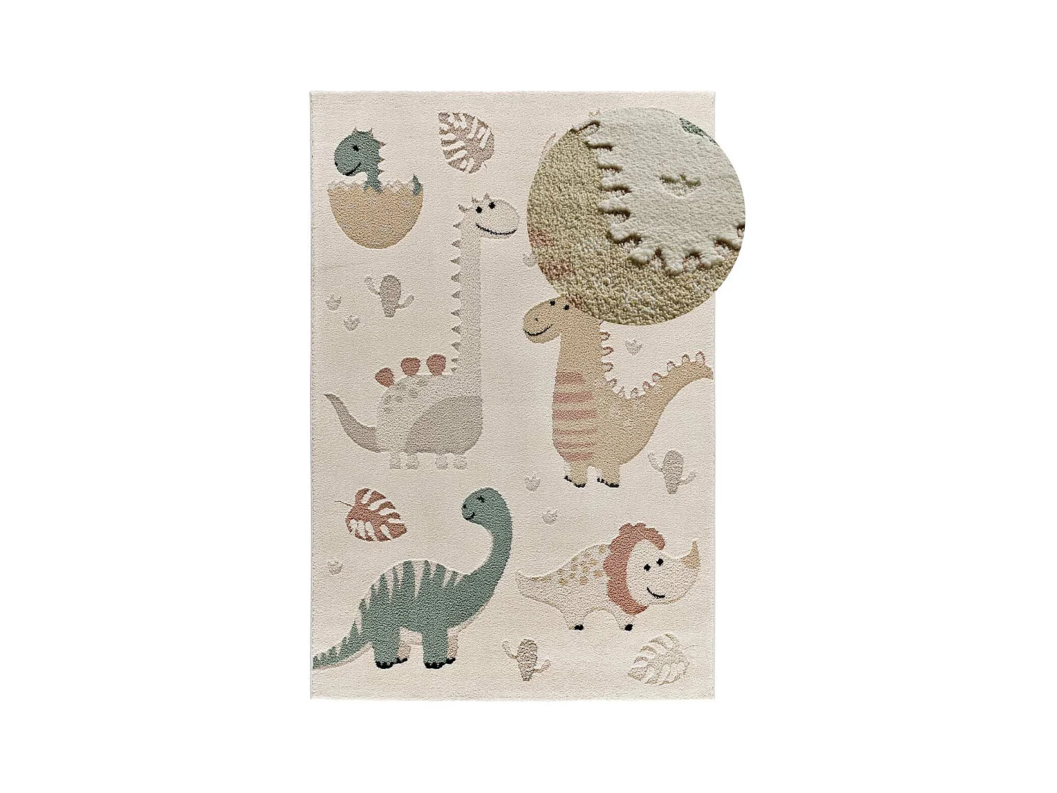 Tappeto interno rotonda - bambino dinosauri - multicolore - diam.120 cm - CLOWN