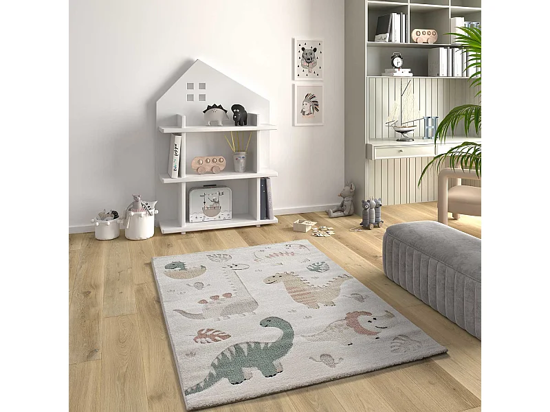 Kindertapijt - dinosaurussen - veelkleurig - 120x170 cm - CLOWN