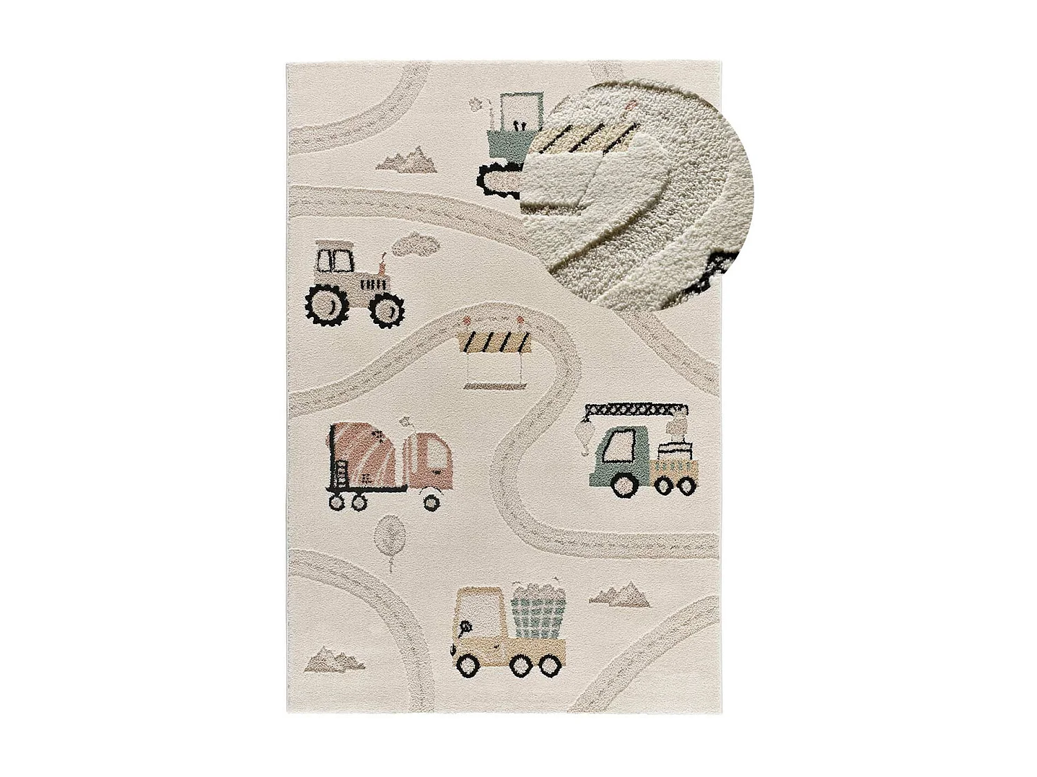 Tappeto interno rotonda - bambini auto e strade - multicolore - diam.120 cm - CLOWN