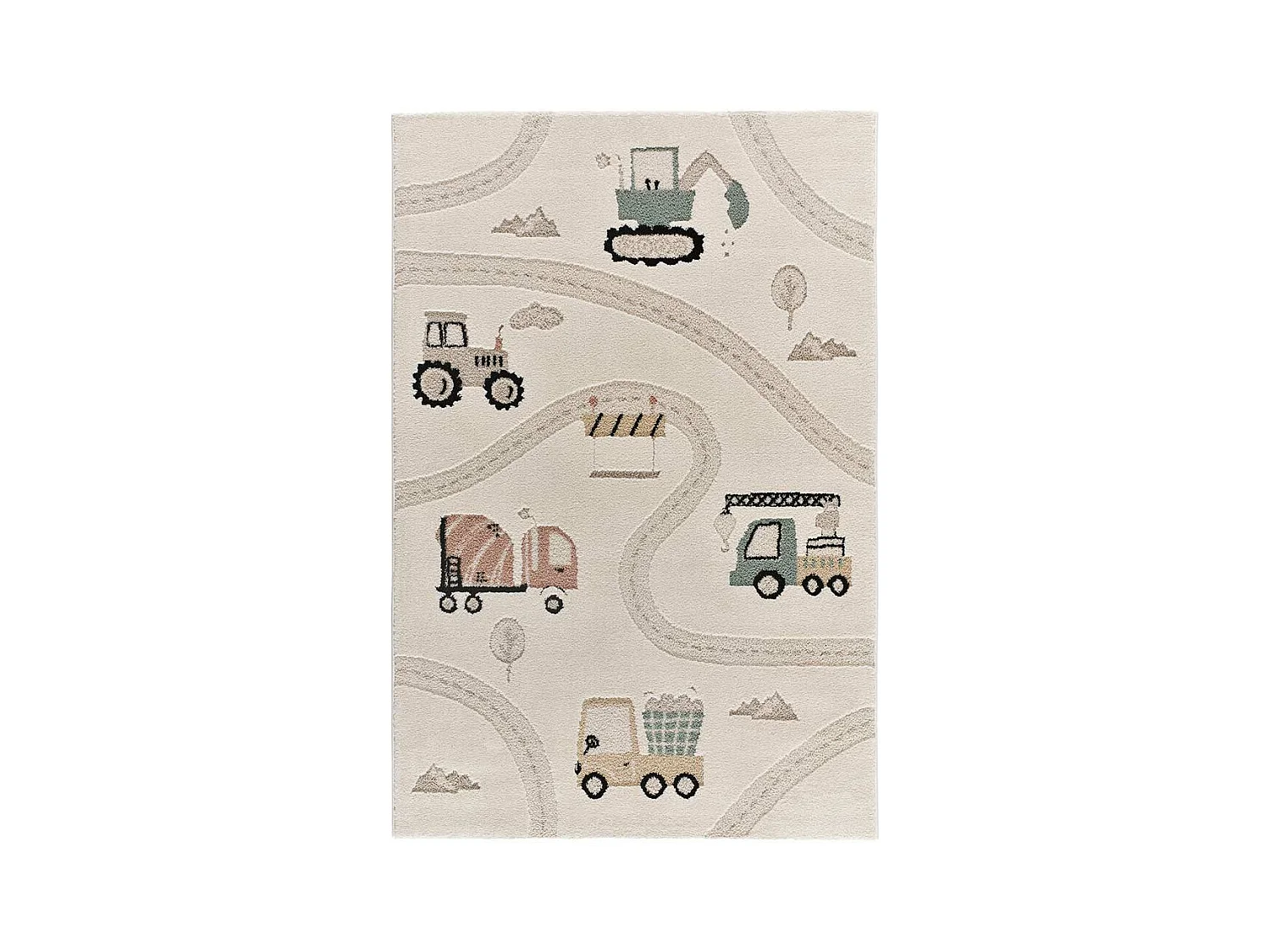 Tappeto interno rotonda - bambini auto e strade - multicolore - diam.120 cm - CLOWN