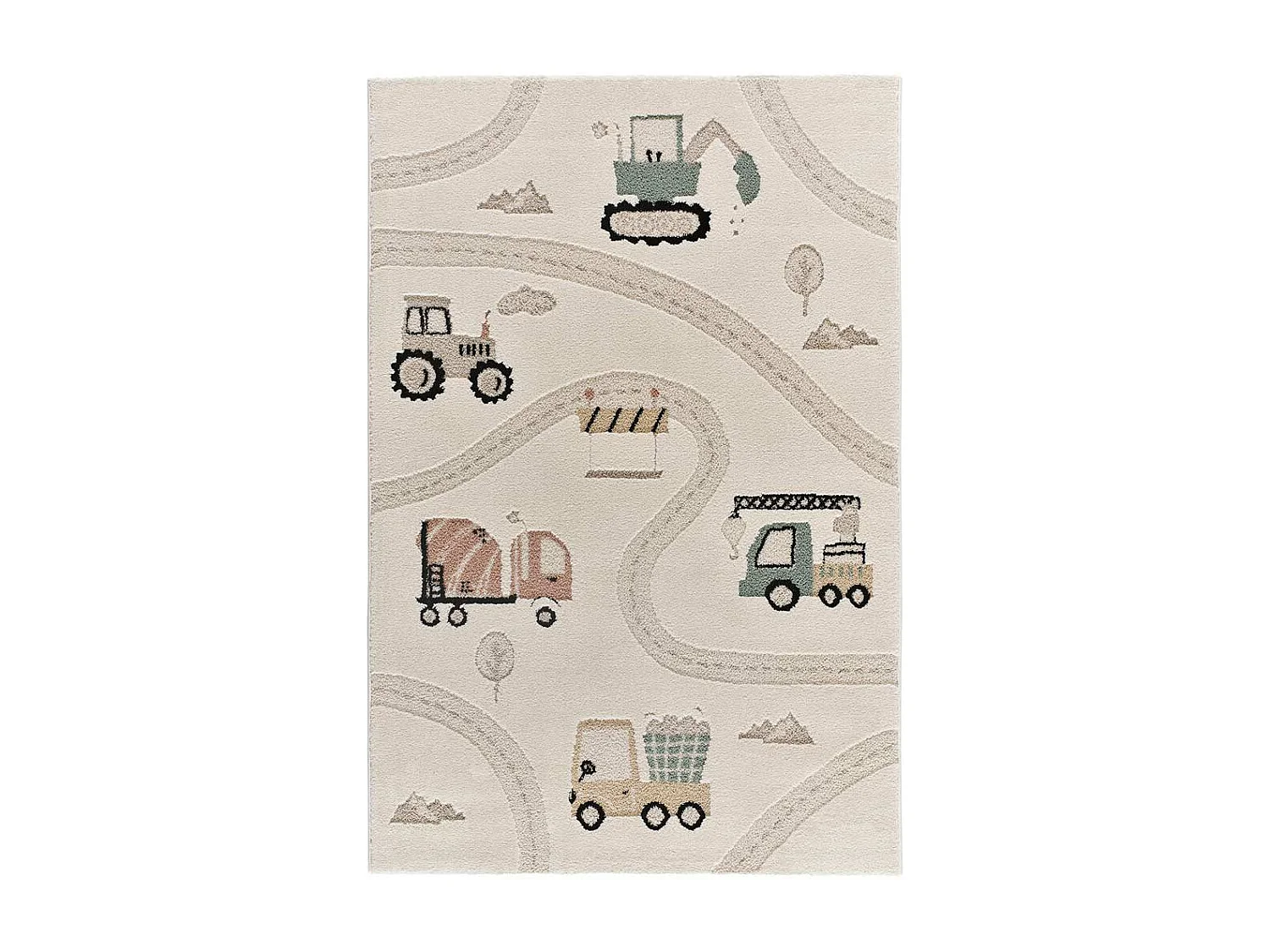 Tapis intérieur - enfant voitures et routes - multicolore - 120 x 170 cm - CLOWN