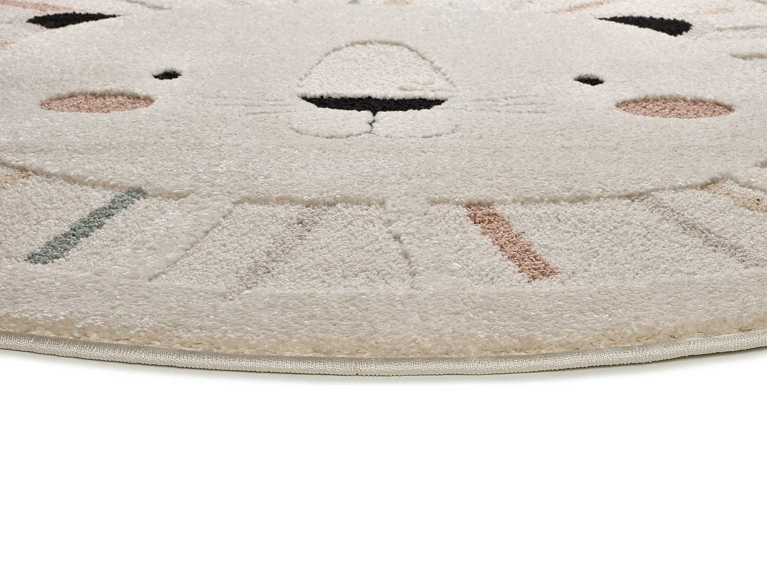 Tapis intérieur rond - enfant lion - multicolore - diam.120 cm - CLOWN