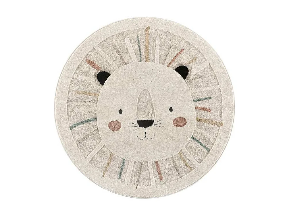 Tapis intérieur rond - enfant lion - multicolore - diam.120 cm - CLOWN