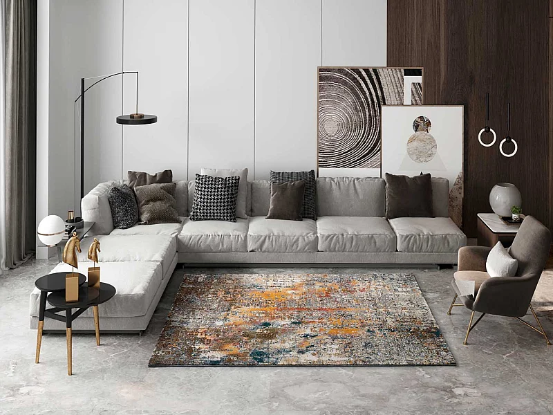 Kurzflorteppich - abstrakt - mehrfarbig - 60x120 cm - SHIRAZ