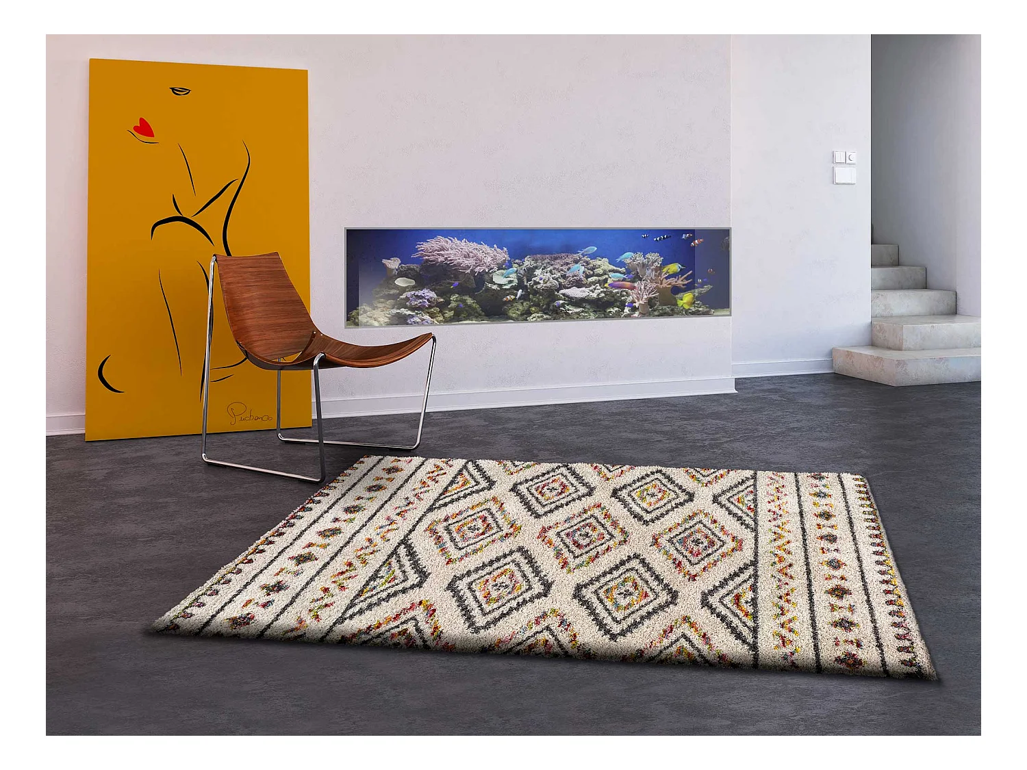 Tapis intérieur - ethnique - multicolore - 133 x 190 cm - KASBAH