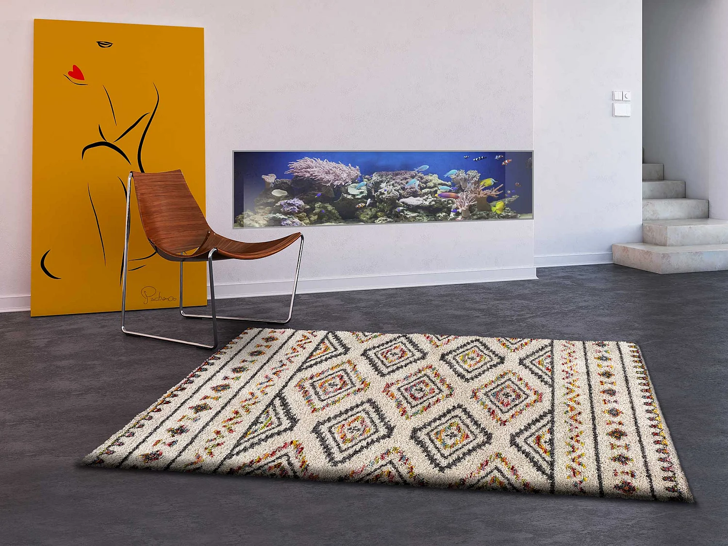 Tapis intérieur - ethnique - multicolore - 160 x 230 cm - KASBAH