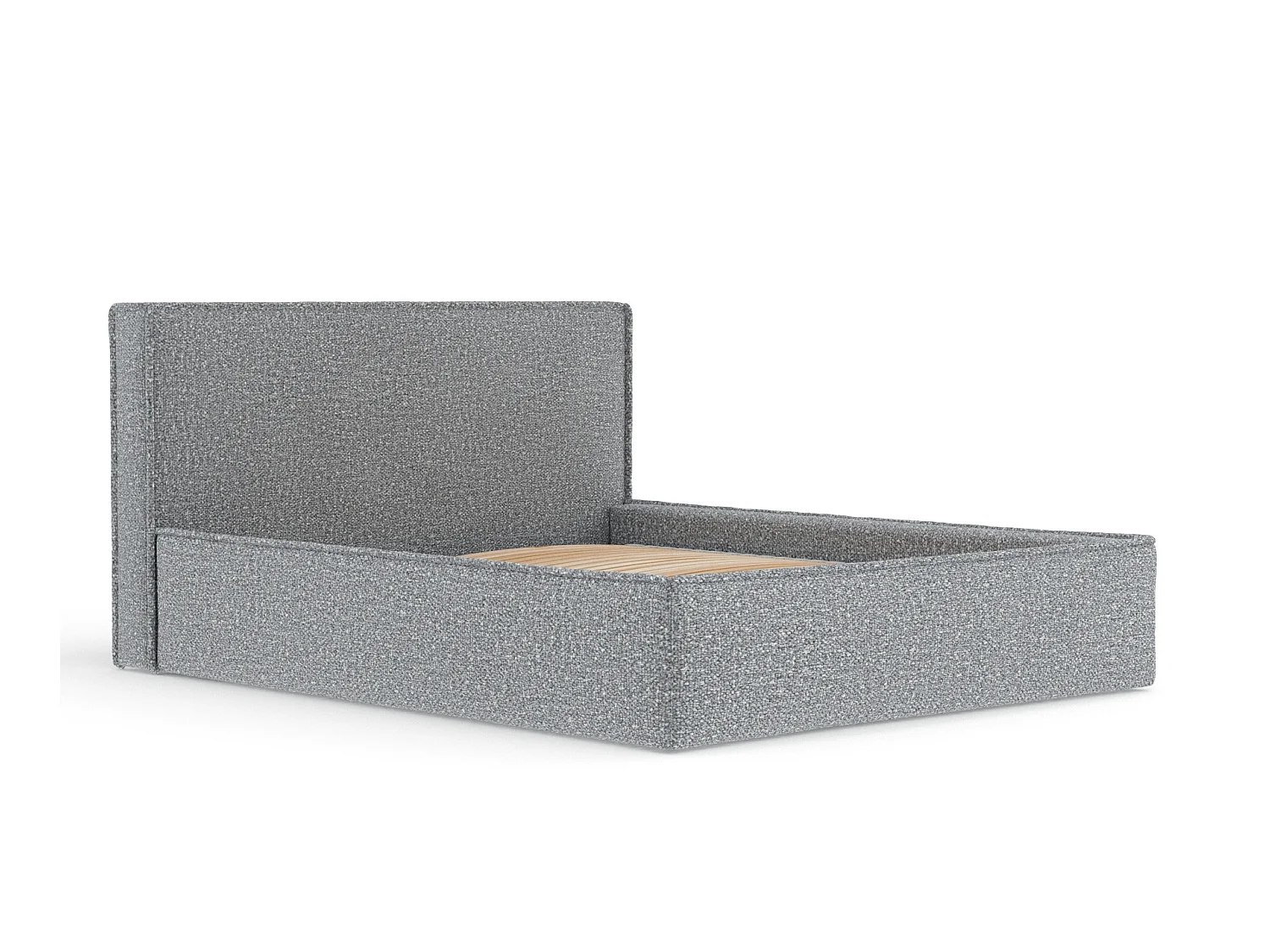 Lit coffre Lounge - 140 x 200 cm - velours - gris