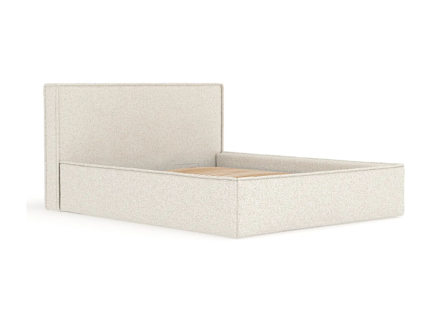 Polsterbett Lounge - 140 x 200 cm - Samtstoff - creme