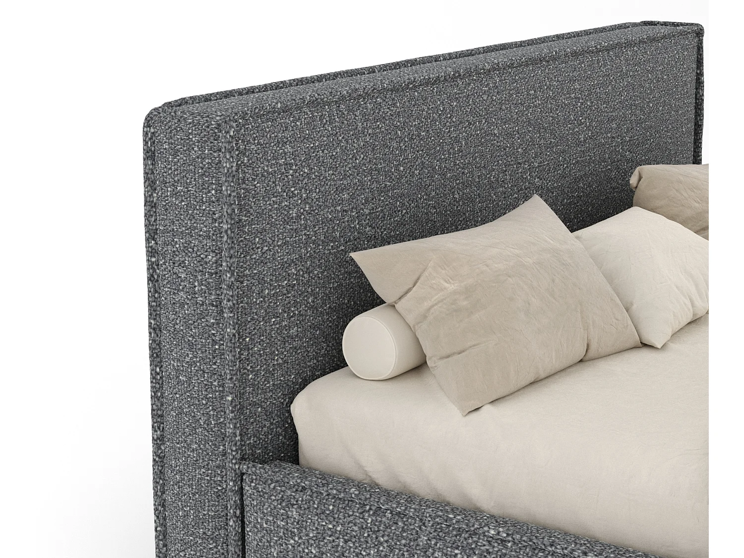 Polsterbett Lounge - 200 x 200 cm - Samtstoff - anthrazit