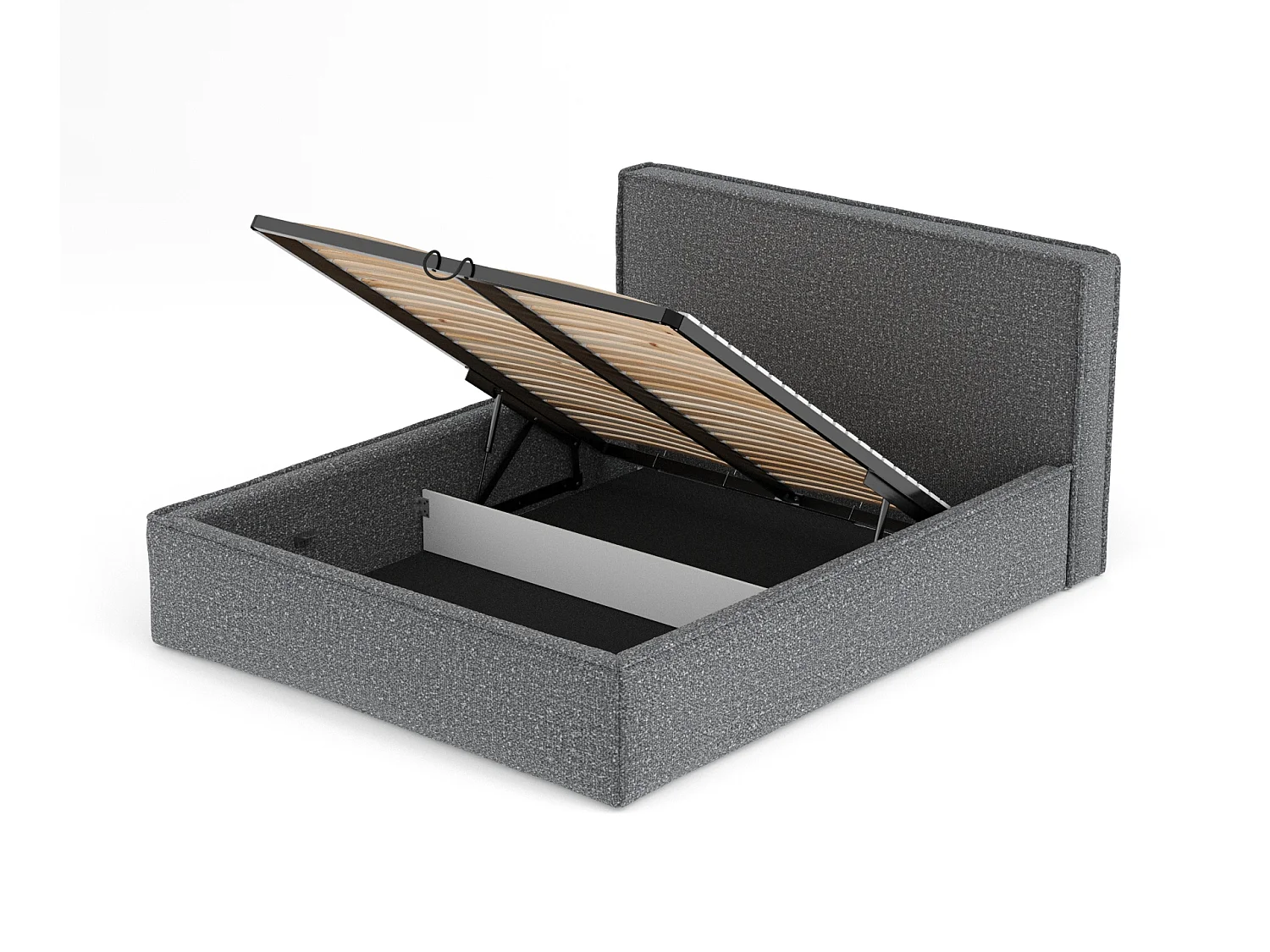 Lit coffre Lounge - 200 x 200 cm - velours - anthracite