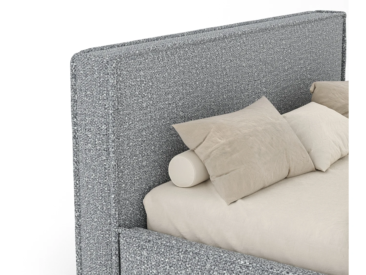 Lit coffre Lounge - 200 x 200 cm - velours - gris