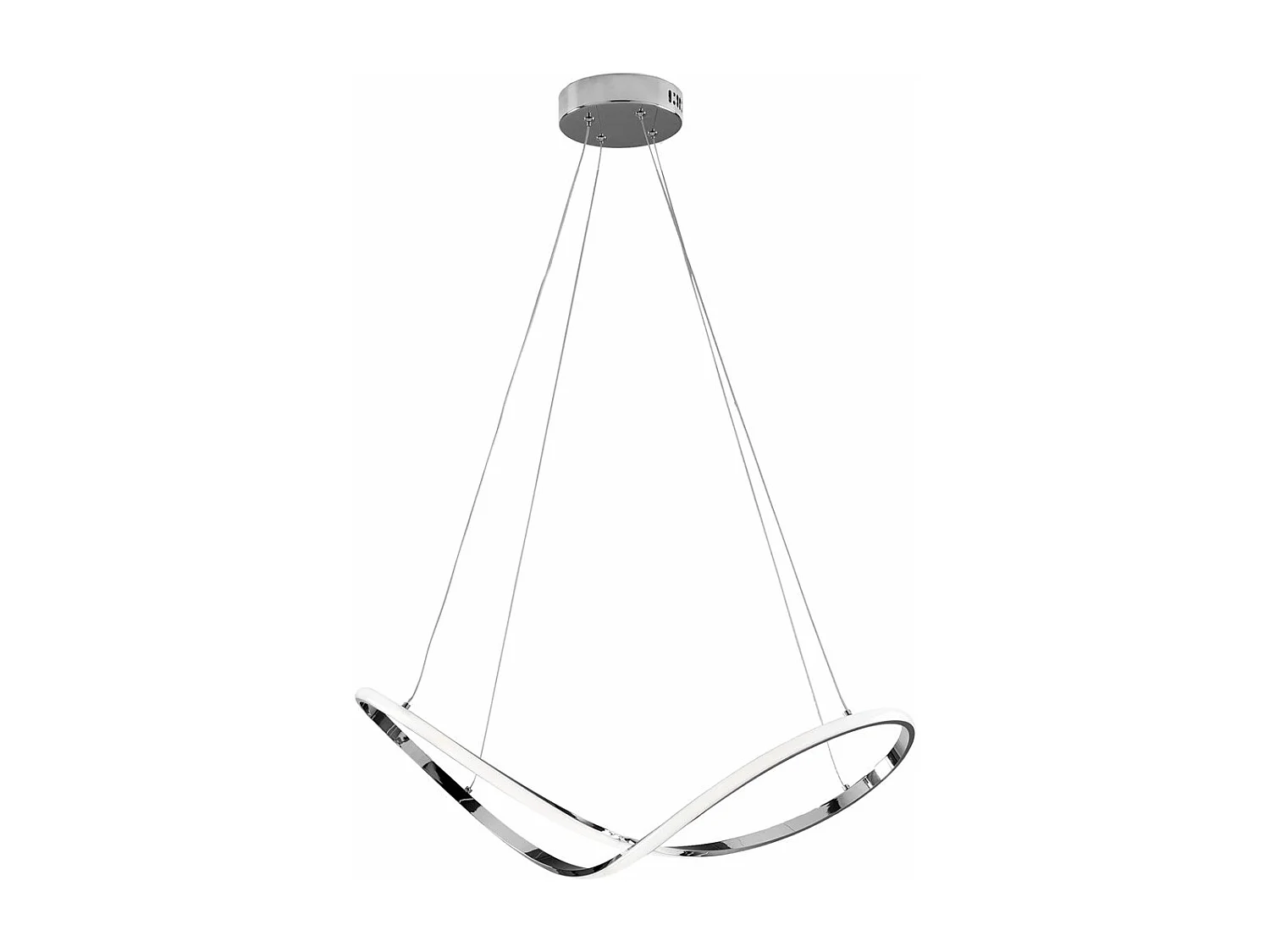 Infinity – Hängeleuchte aus Metall und poliertem Chromaluminium mit integrierter LED und verstellbaren Elektrokabeln L. 70 x 30 – BL239-SCR