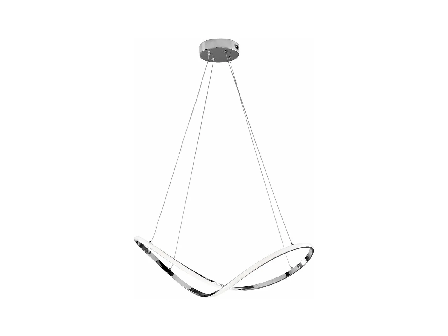 Infinity – Hängeleuchte aus Metall und poliertem Chromaluminium mit integrierter LED und verstellbaren Elektrokabeln L. 70 x 30 – BL239-SCR