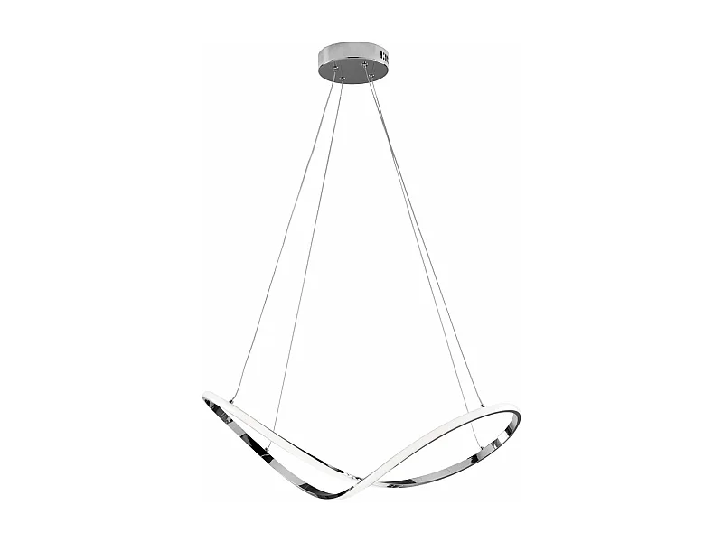 Suspension Infinity en métal chromé, LED intégrée, câbles orientables, design moderne L70x30 cm