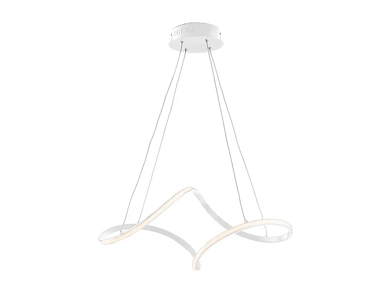 Dana lampa wisząca, biały metal i aluminium, LED zintegrowane, kabel regulowany, 65x38 cm, BL328-SBC