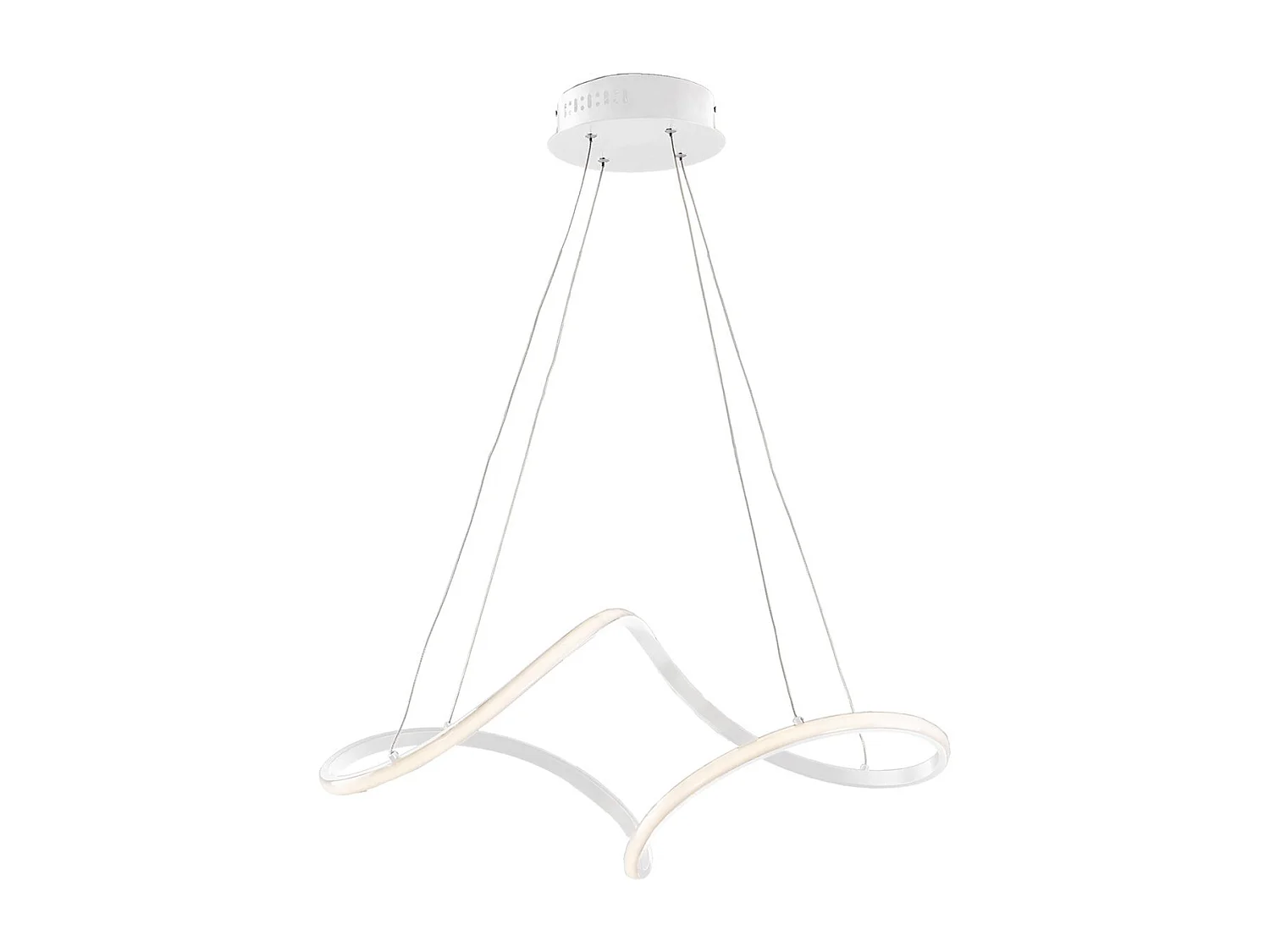 Suspension Dana métal blanc, LED intégrée, câbles orientables L65x38 cm, design épuré pour salle à manger