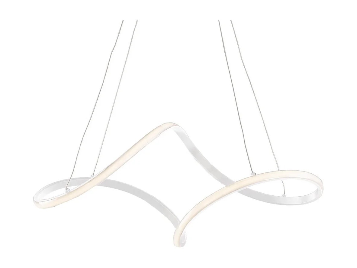 Suspension Dana métal blanc, LED intégrée, câbles orientables L65x38 cm, design épuré pour salle à manger