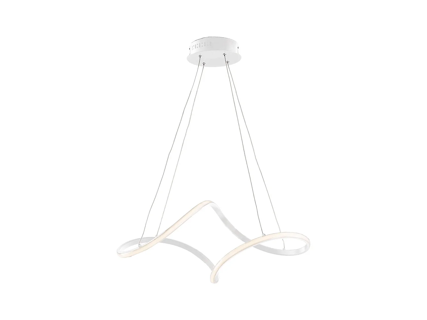 Suspension Dana métal blanc, LED intégrée, câbles orientables L65x38 cm, design épuré pour salle à manger