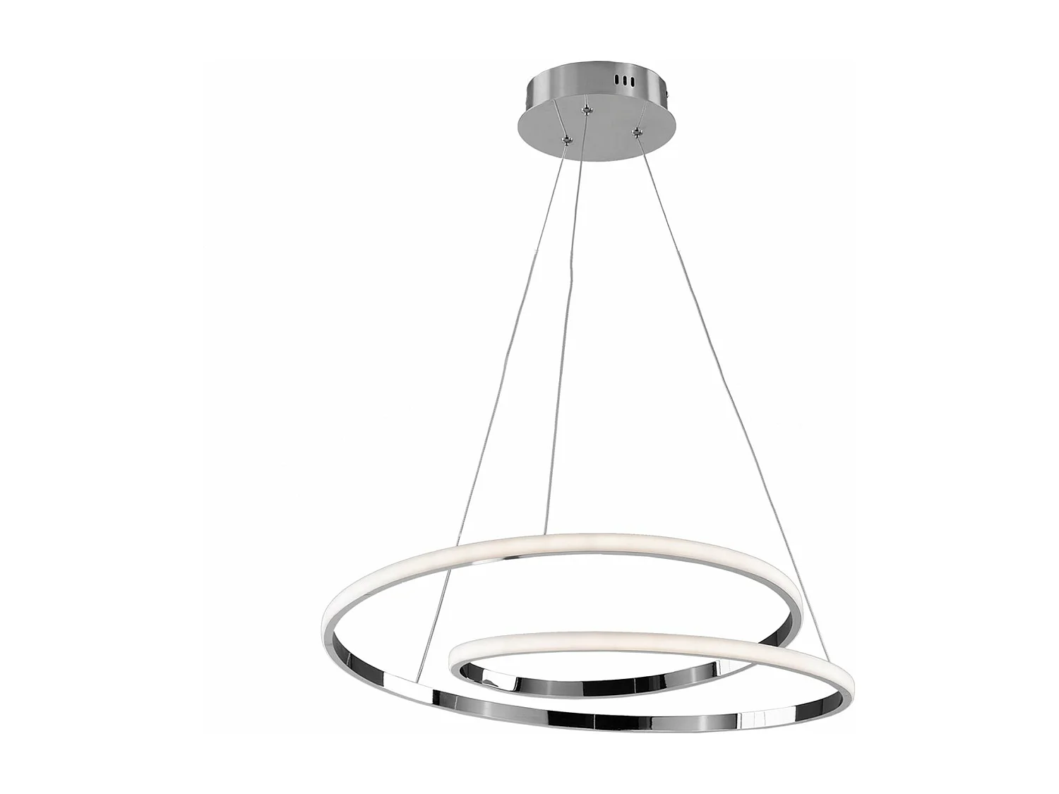 Malena Suspension en métal et aluminium chromé poli avec LED intégrée et câbles électriques réglables 115 d.50 BL247-SCR