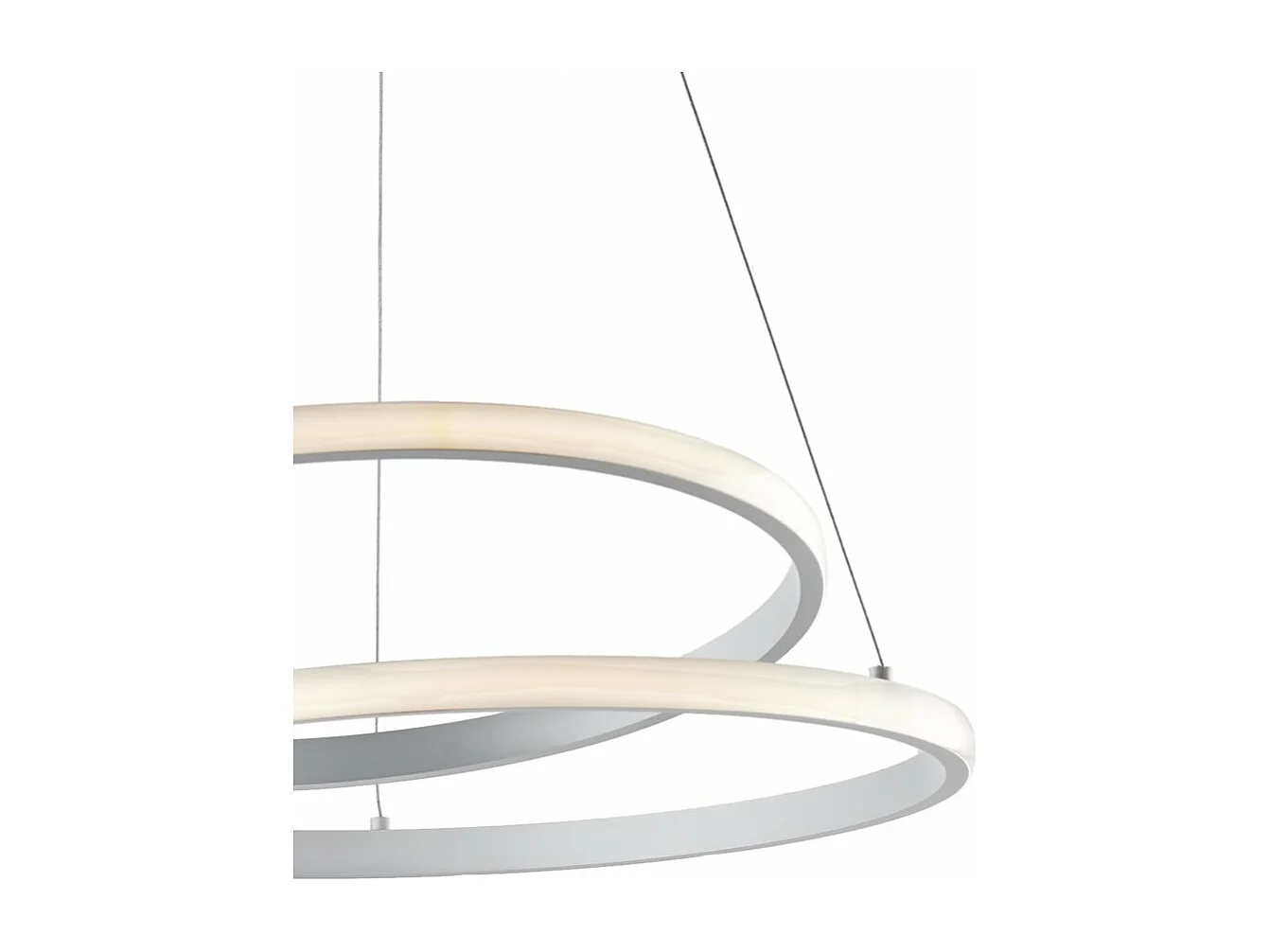 Suspension Malena métal blanc, LED CCT, télécommande incluse, câbles réglables d.50 cm, style contemporain