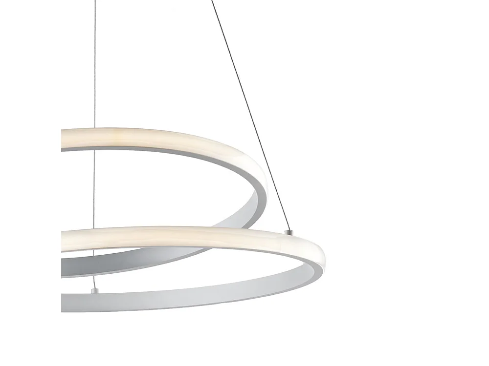 Suspension Malena métal blanc, LED CCT, télécommande incluse, câbles réglables d.50 cm, style contemporain