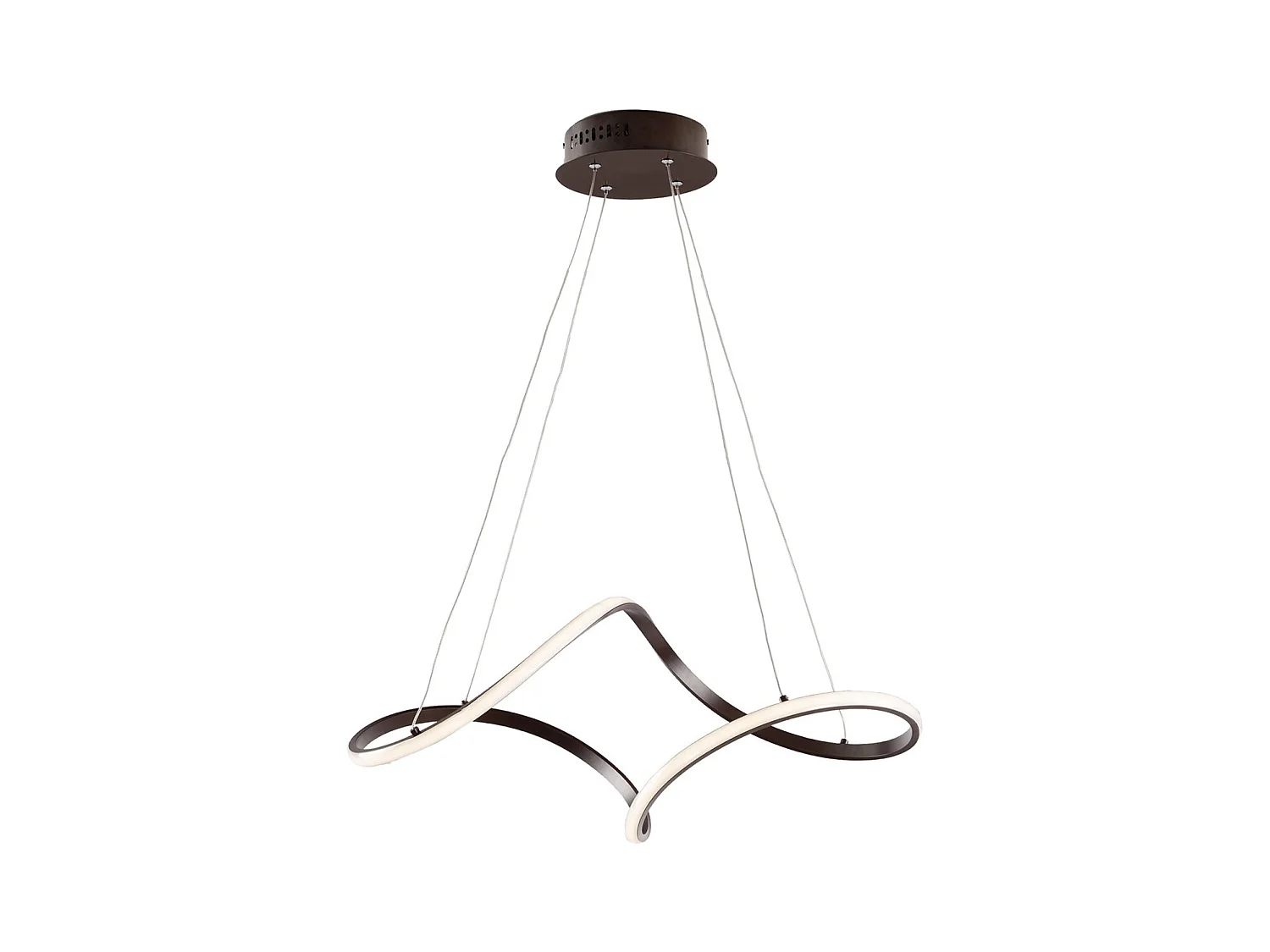 Dana – Hängeleuchte aus Metall und braun lackiertem Aluminium mit integrierter LED und verstellbaren Elektrokabeln L. 65 x 38 – BL328-SCA