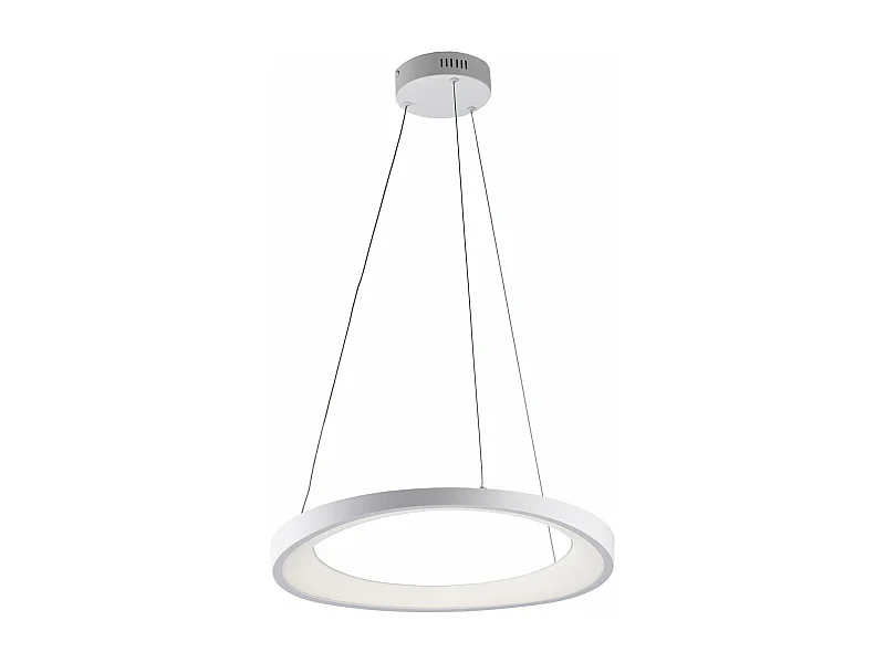 Anna - Runde Pendelleuchte aus Metall und weiß lackiertem Aluminium mit integrierter LED und verstellbaren Elektrokabeln 130 - Ø50 - BL249-S50