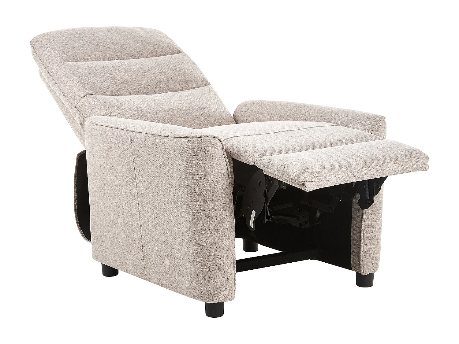 Fauteuil inclinable SANDE Repose-pieds inclus Tissu Taupe