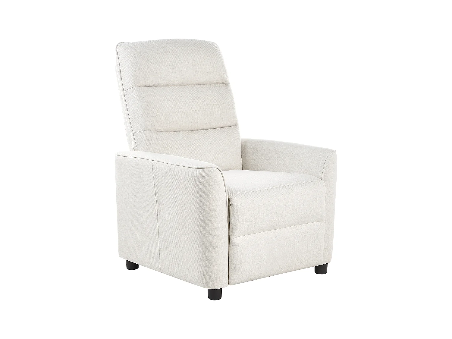 Fauteuil inclinable SANDE Repose-pieds inclus Tissu Blanc cassé