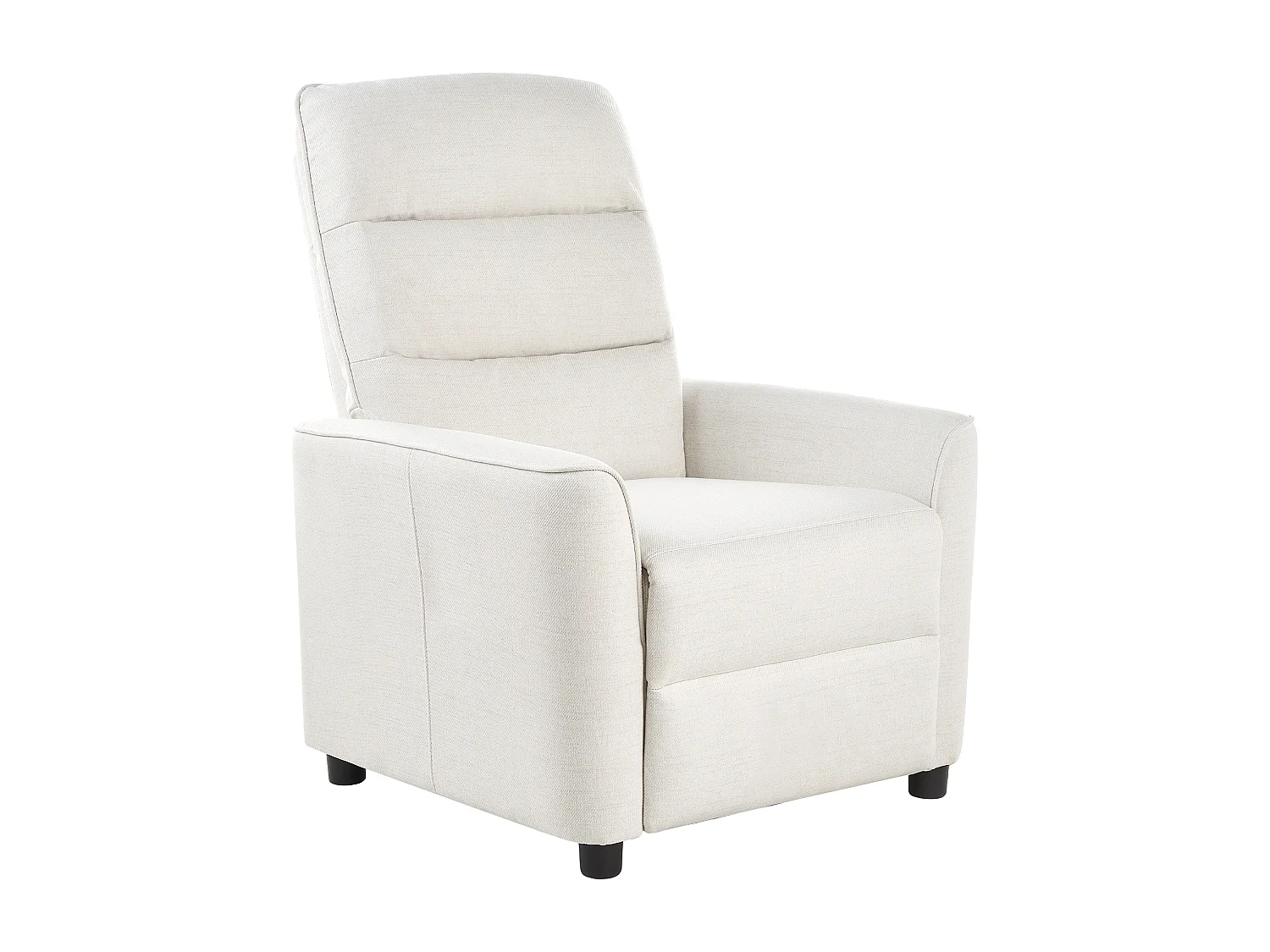 Fauteuil inclinable SANDE Repose-pieds inclus Tissu Blanc cassé