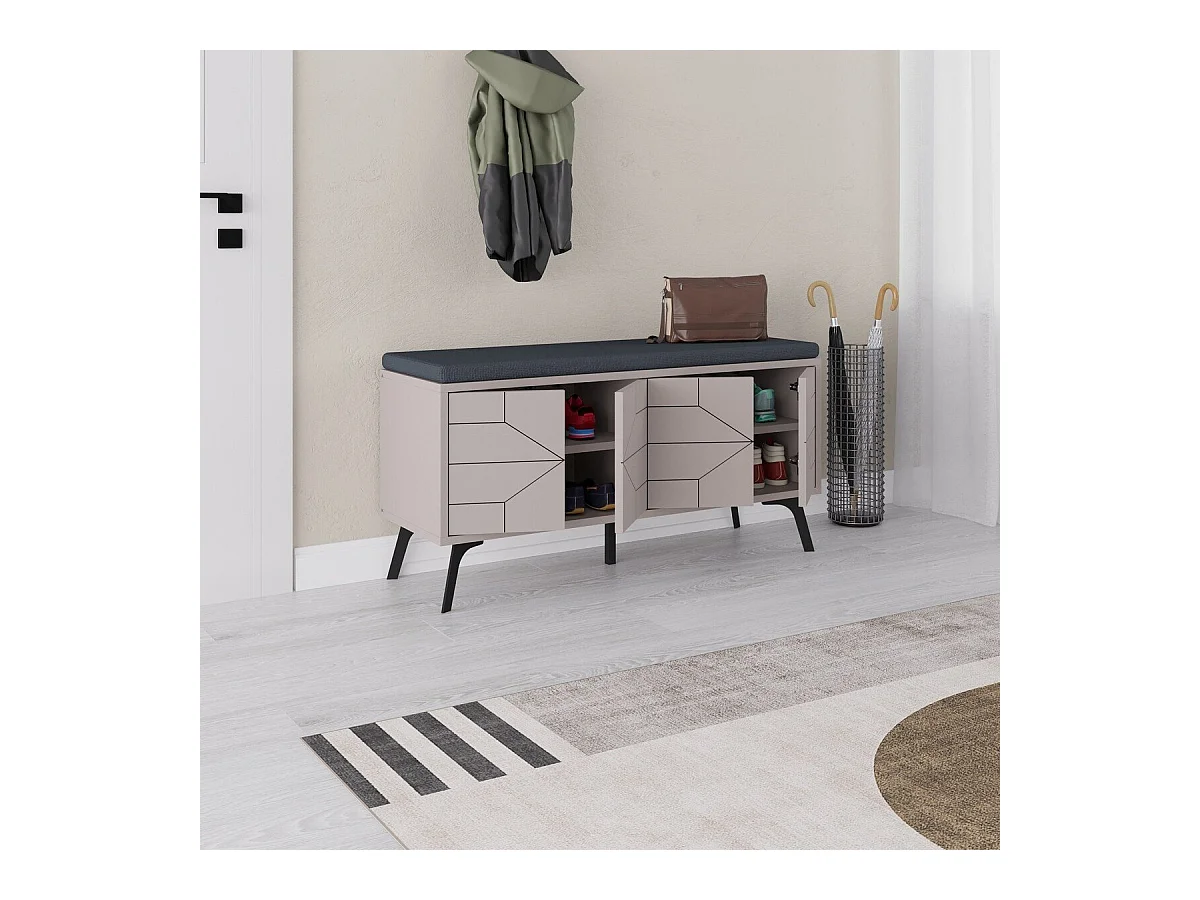 Meuble de rangement chaussures 4 portes H55 cm - DUNE BENCH