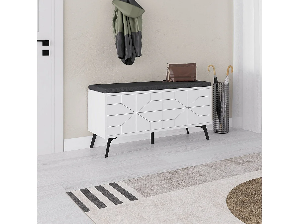 Zapatero Asheboro 110, Blanco, 107x55x35cm, Aglomerado laminado