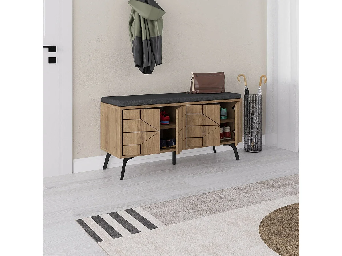 Meuble de rangement chaussures 4 portes H55 cm - DUNE BENCH