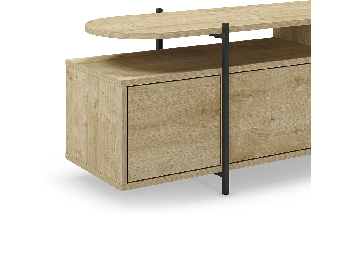 Meuble TV 4 portes et pieds en métal L160 cm - Hinoa