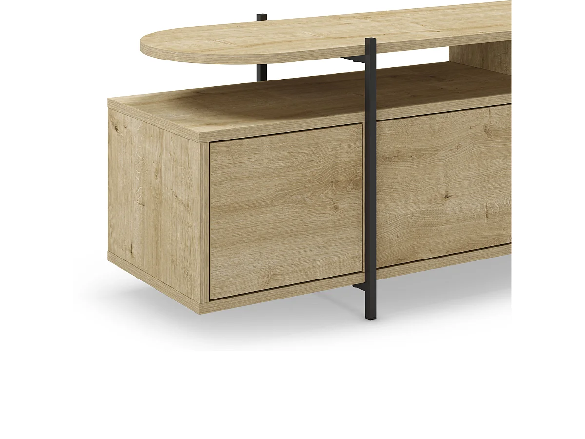 Mobile TV 4 ante e piedi in metallo L160 cm - Hinoa